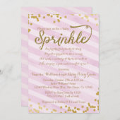Pink and Gold Girl Baby Sprinkle Shower Invitation (Front/Back)
