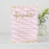 Pink and Gold Girl Baby Sprinkle Shower Invitation (Standing Front)