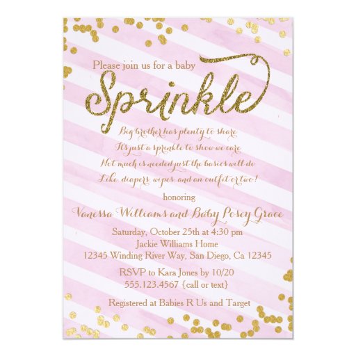 Baby Girl Sprinkle Invitations 3