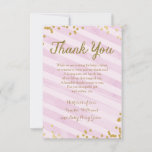 Pink And Gold Girl Baby Sprinkle Shower Thank You Invitation at Zazzle