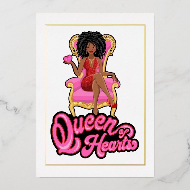 Pink and Gold Girl Birthday Party Foil Invitation (Front)