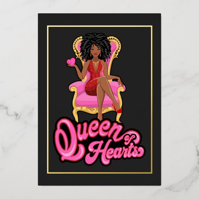 Pink and Gold Girl Birthday Party Foil Invitation (Front)