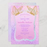 Pink and Gold Girl Long Distance Baby Shower Baby Invitation