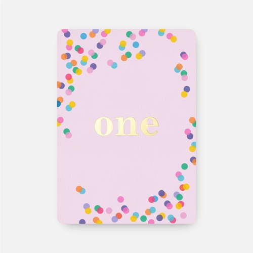 Pink and Gold Girls First Birthday Confetti Foil Invitation