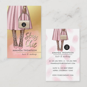 Pink and Gold Girly Business Card
