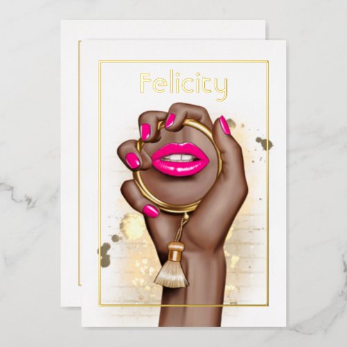 Pink and Gold Glam Chic Bridal Shower Foil Invitation