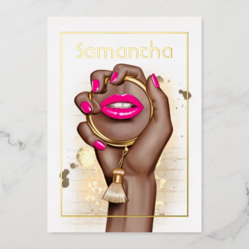 Pink and Gold Glam Chic Spa Party Foil Invitation