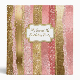 Pink and Gold Gliltter Look Binder
