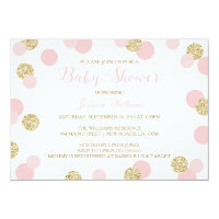 Pink and Gold Glitter Baby Shower Invitations