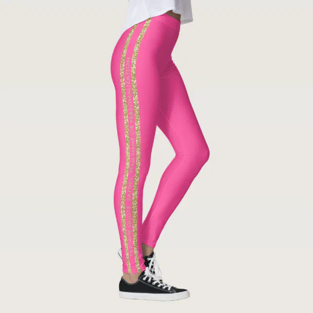 Pink and deals gold leggings