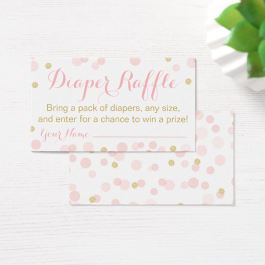 Pink and Gold Glitter Confetti Raffle (Desk)