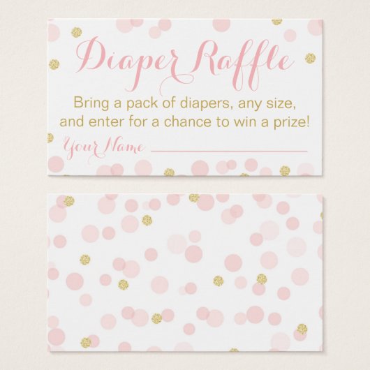 Pink and Gold Glitter Confetti Raffle (Front & Back)