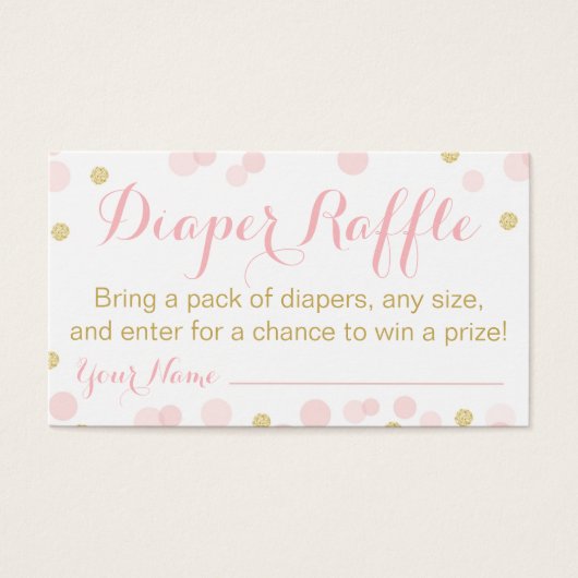Pink and Gold Glitter Confetti Raffle (Front)
