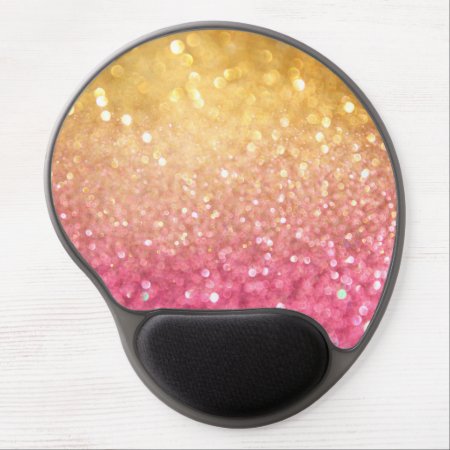 Pink And Gold Glitter Look Gel Mouse Pad