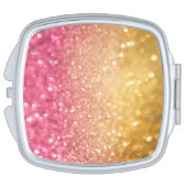 pink and gold glitter look vanity mirror (Side)