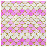 Pink and Gold Glitter Mermaid Scales Fabric