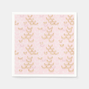 Pink and Gold Glitter Mermaid Scales Pattern Napkins