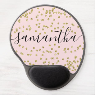 Pink and Gold Glitter Mouse Pad