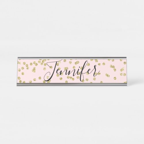 Pink and Gold Glitter Name Plate