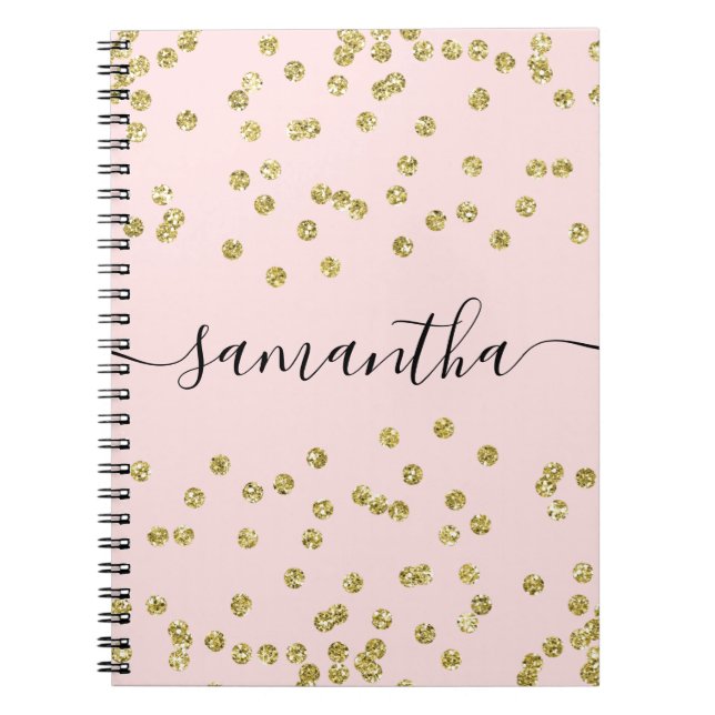 Pink and Gold Glitter Notebook (Front)