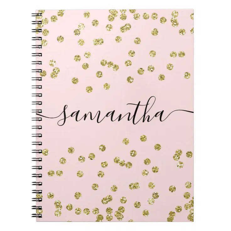 Pink and Gold Glitter Notebook Zazzle