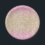 Pink and Gold Glitter Ombre Kids Birthday Party Paper Plates<br><div class="desc">Whimsical and sparkly paper plates featuring faux gold and pink glitter ombre. Perfect for birthday parties,  baby showers and bridal showers.</div>