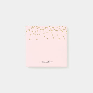 Pink and Gold Glitter Post-it Notes