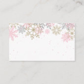 Pink and Gold Glitter Snowflake Books for baby Enclosure Card (Back)