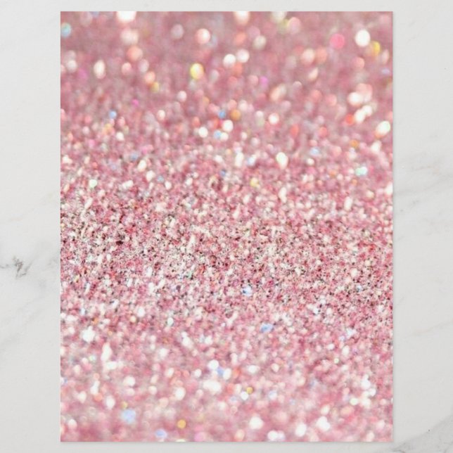 Pink and Gold Glitter Texture Scrapbook Paper (Front)