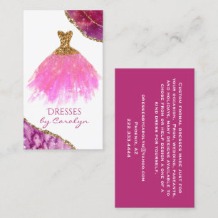 Pink and Gold Glittery Seamstress  Business Card
