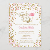 Pink and Gold Graduation Invitation (Front/Back)
