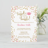 Pink and Gold Graduation Invitation (Standing Front)