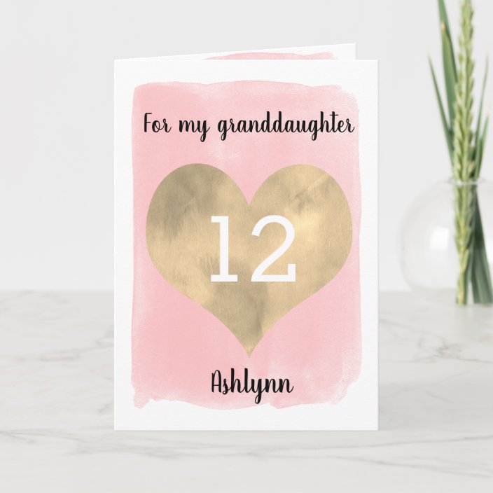 granddaughter 12th birthday card