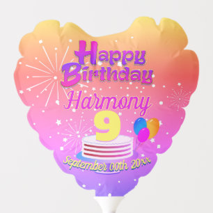 PINK and GOLD Happy Birthday   Editable Balloon