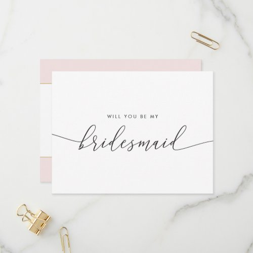 Pink and Gold Heart Bridesmaid Proposal Invitation