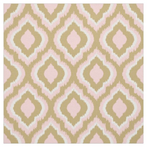 Pink and Gold Ikat Moroccan Fabric
