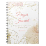Pink And Gold Illustrated Floral Prayer Journal at Zazzle