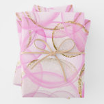 Pink and Gold Ink Circle Pattern  Wrapping Paper Sheets