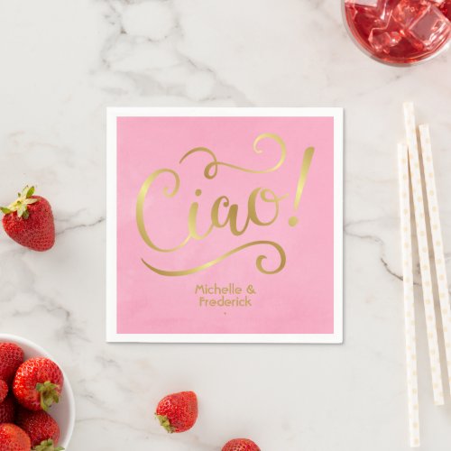 Pink and Gold Italian Napkins
