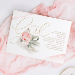 Pink and Gold Its A Girl Floral Boho Baby Shower Invitation<br><div class="desc">Pampas grass,  pink flowers,  sage greenery - brown,  gold and pink elegant boho baby shower invitations - It's A Girl</div>