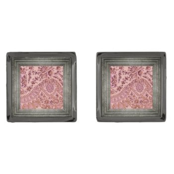 Pink And Gold Lace  Cufflinks by LeFlange at Zazzle