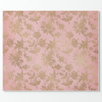 Pink and Gold Lace Gift Wrapping Paper