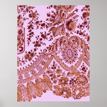 Pink And Gold Lace Poster by LeFlange at Zazzle