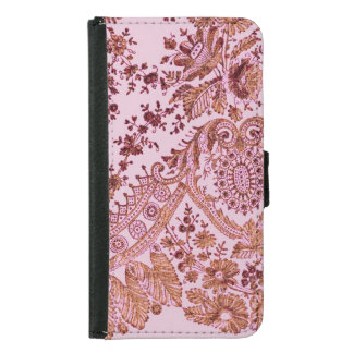Pink And Gold Lace Samsung Galaxy S5 Wallet Case