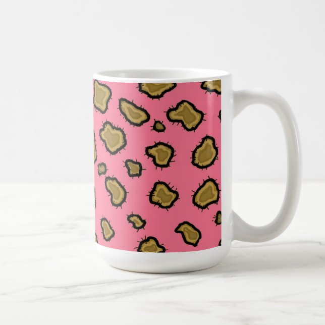Pink and Gold Leopard Pattern Coffee Mug (Right)