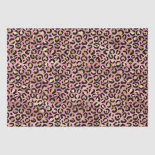 Pink and Gold Leopard Print Tissue Paper