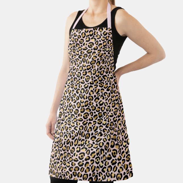 Pink and Gold Leopard Series Design 12 Apron (Insitu)