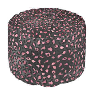 Pink and Gold Leopard Series Design 14 Pouf