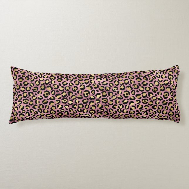 Pink and Gold Leopard Series Design 15 Body Pillow (Front)