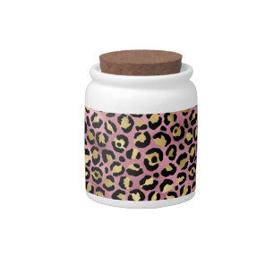 Pink and Gold Leopard Series Design 15 Candy Jar